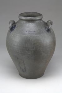 Benjamin DuVal & Company Richmond, Virginia 1811-1820 Salt-Glazed Stoneware HOA: 15 1/2”, WOA: 12” Gift of Mrs. Robert Hooper (2950)